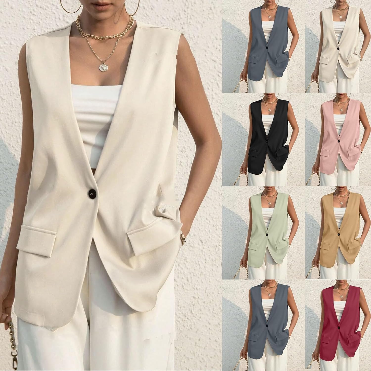 Ärmellose Blazer-Weste Für Damen - Elegant Für Business & Freizeit