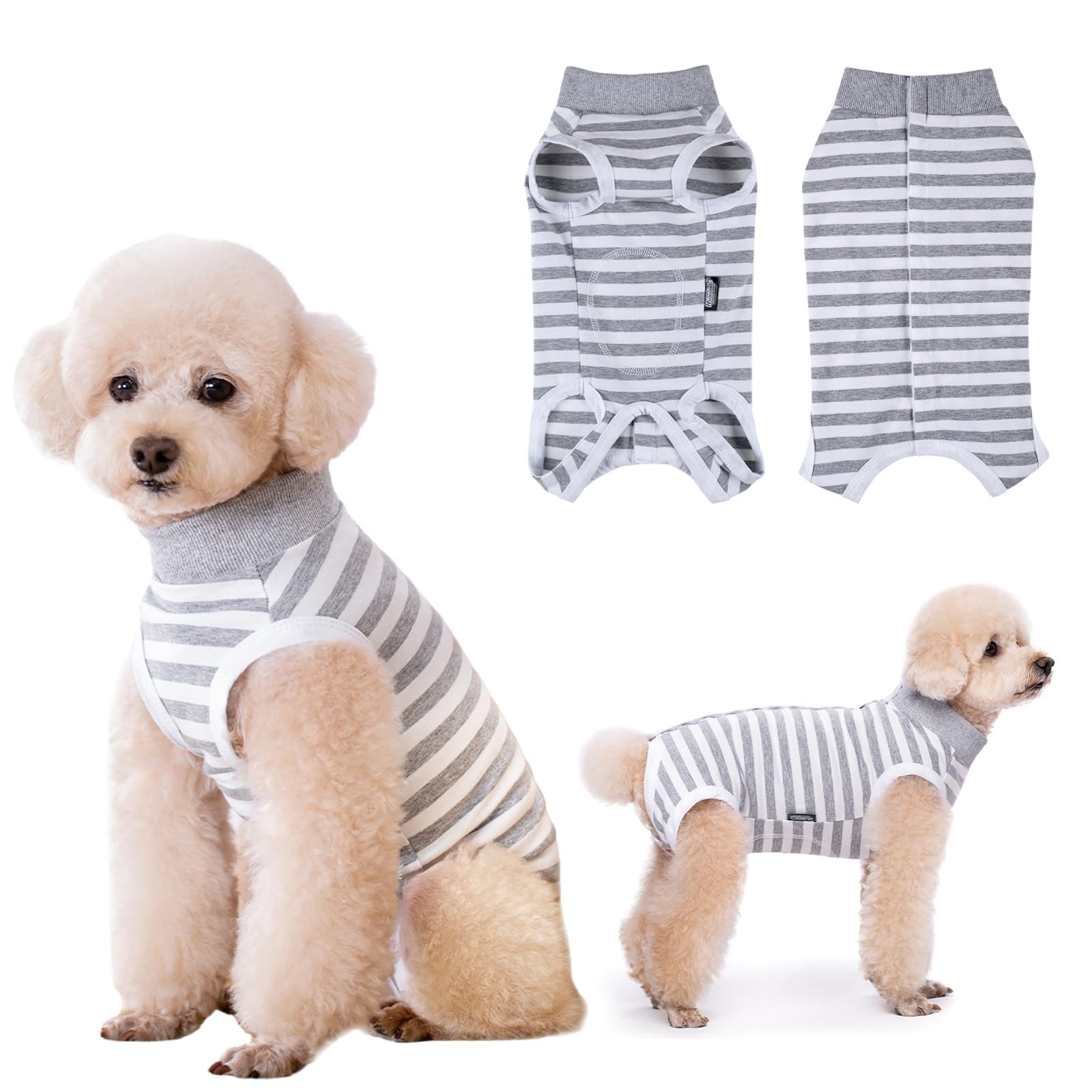 Lyneun Dog Recovery Suit, Striped Dog Surgical Recovery Suit, Soft Dog Surgical Bodysuit