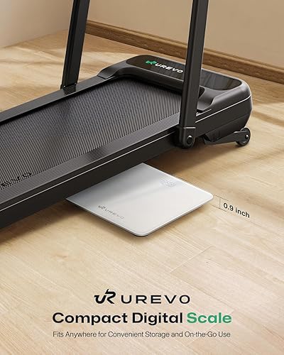 Miniatura 7 de UREVO Báscula inteligente para sincronización de peso corporal y seguimiento de IMC con aplicación, báscula digital de baño con pantalla LED,
