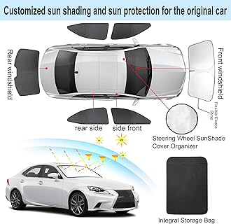 TINGLU Window Shades 6PCS for Lexus is Sedan (NOT for Lexus RX, ES) 2014-2020 Accessories Car Side Full Windows Windshield Sun Shade Sun UV Rays & Privacy Protection for Camping