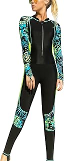 FEOYA Womens Full Body Wetsuit One Piece Long Sleeve Swimsuit UV Protection Quick Dry Rash Guard