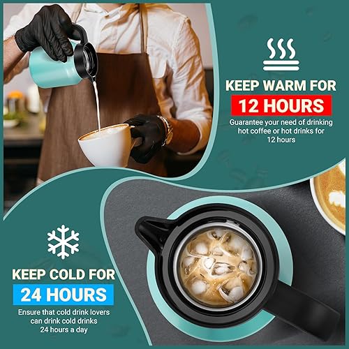 Miniatura 94 de Jarras térmicas de café de 51 onzas para mantener el calor/frío, jarra de café de acero inoxidable, jarra de agua aislada a prueba de polvo