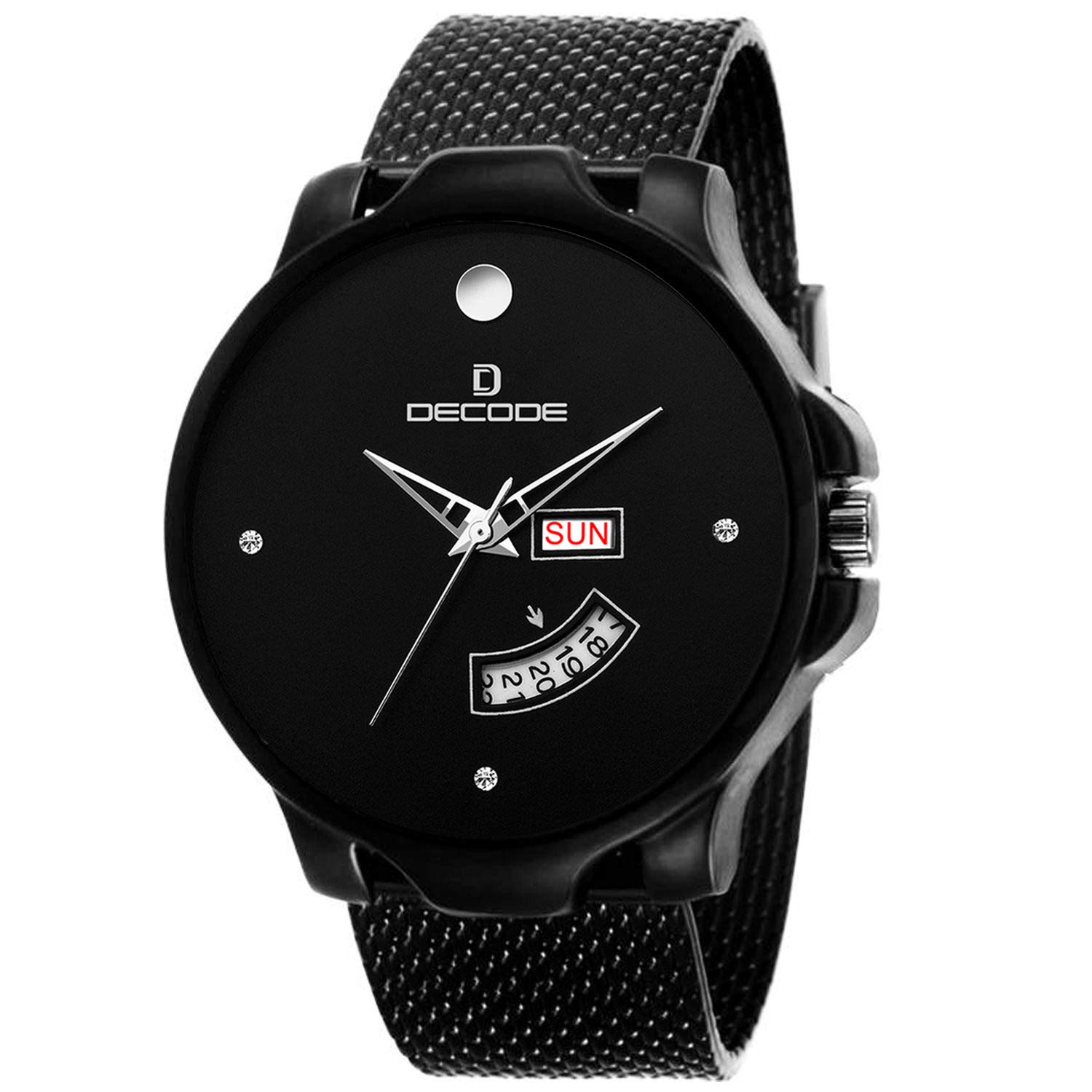 Decode Analogue Men's Watch(Black Dial Black Colored Strap)-DC88 Movado All Black