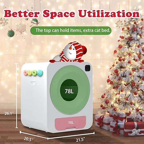 Miniatura 2 de Caja de arena para gatos autolimpiante, caja de arena automática para gatos, sin robot, caja de arena inteligente, eliminación de olores, monitoreo