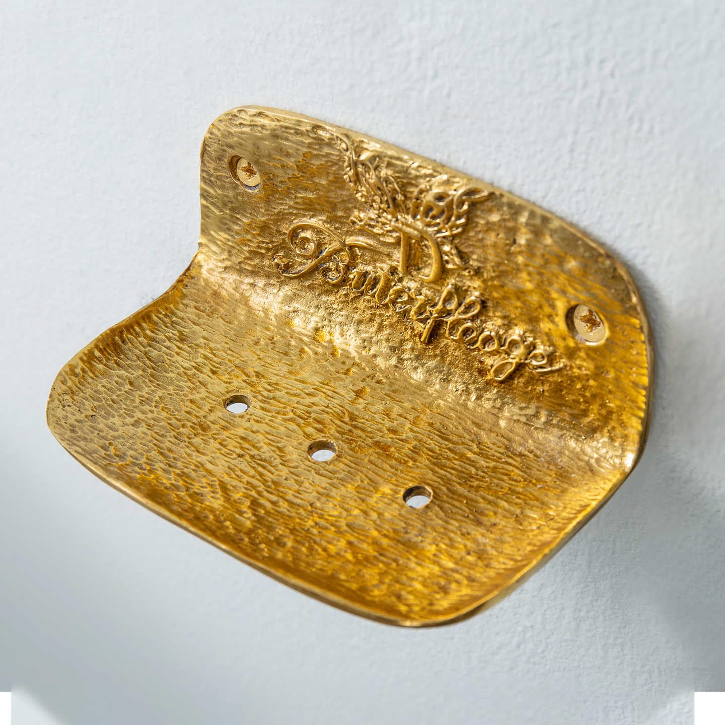Messing Seifenschale Wandhalterung - Handgefertigter Luxus Gold Badezimmer Seifenhalter für Waschbecken, Waschtisch oder Dusche Dekor