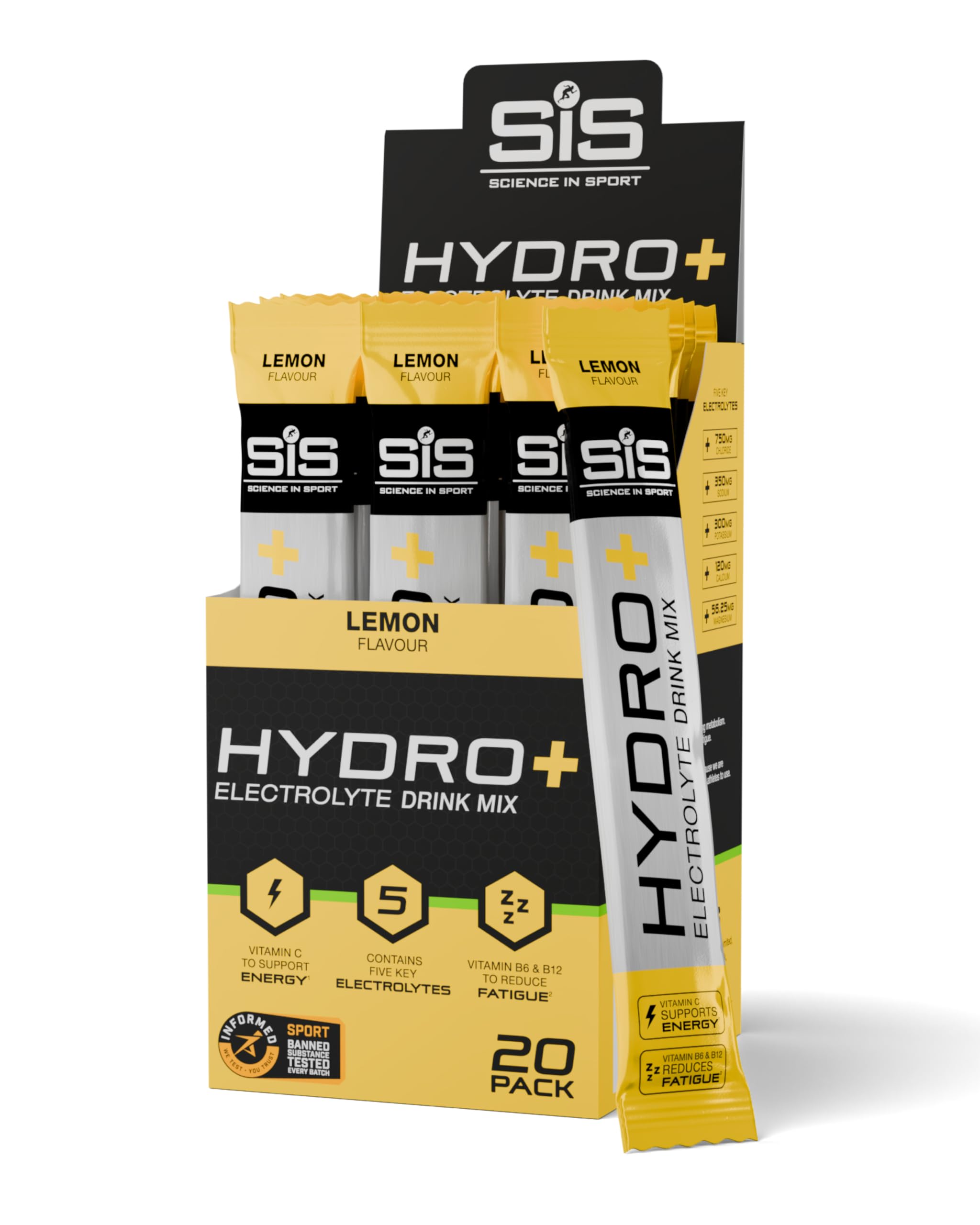 Sis  Yellow Hydro+ Electrolyte Drink Mix - ( 20 X 4.5G Sti in Size Pack of 20, Sports Direct