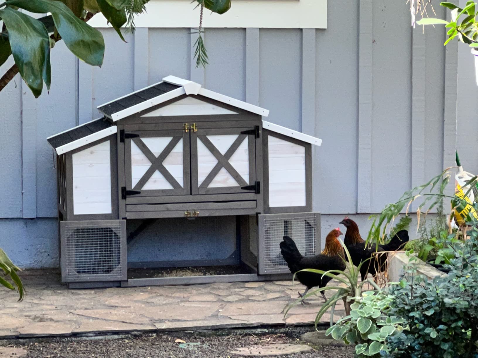 49/mo Finance zoovilla Country Style Chicken Coop Metal Nest Box