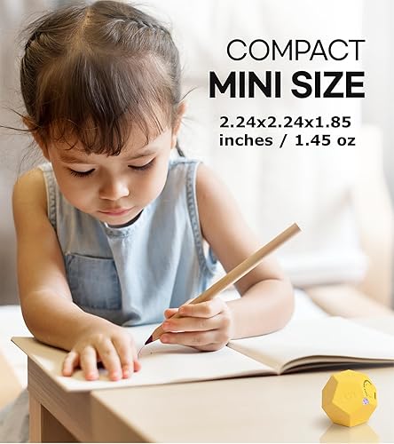 Miniatura 7 de Cube Pomodoro - Temporizador recargable, pequeño y bonito, temporizador para niños y aula, cocina, cocina, entrenamiento y estudio, cuenta