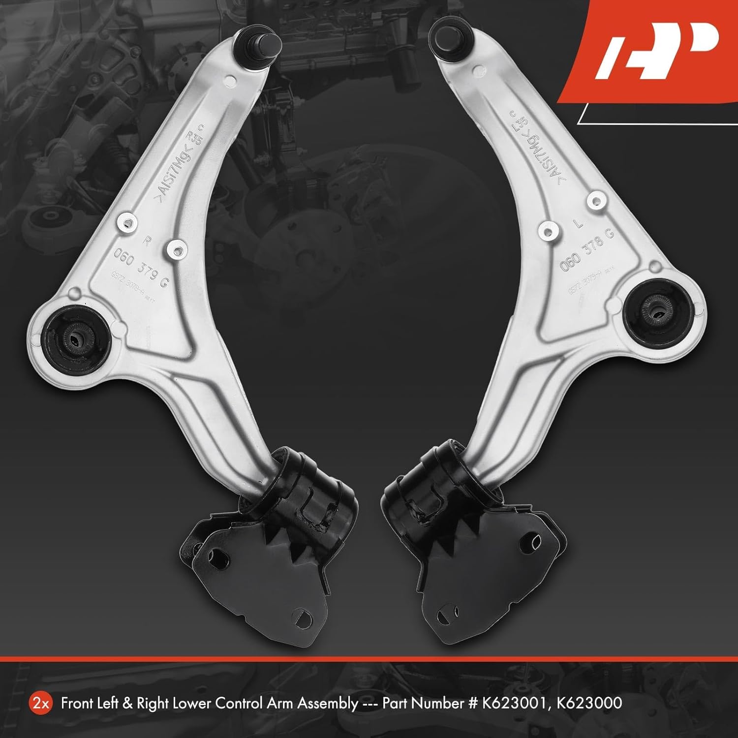 A-Premium 2 x Front Lower Control Arm, with Ball Joint & Bushing, Compatible with Ford Fusion 2013-2019, Police Responder Hybrid 2019-2020, SSV Plug-In Hybrid 2019-2020, Lincoln MKZ 2013-2019