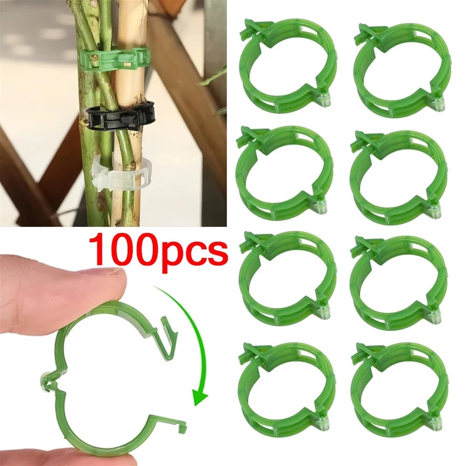 Mollette di sostegno per piante da giardino, Clip di supporto for piante in PP riutilizzabili for piante rampicanti Multicolor 10-100 Pz(Transparent,50 PCS)