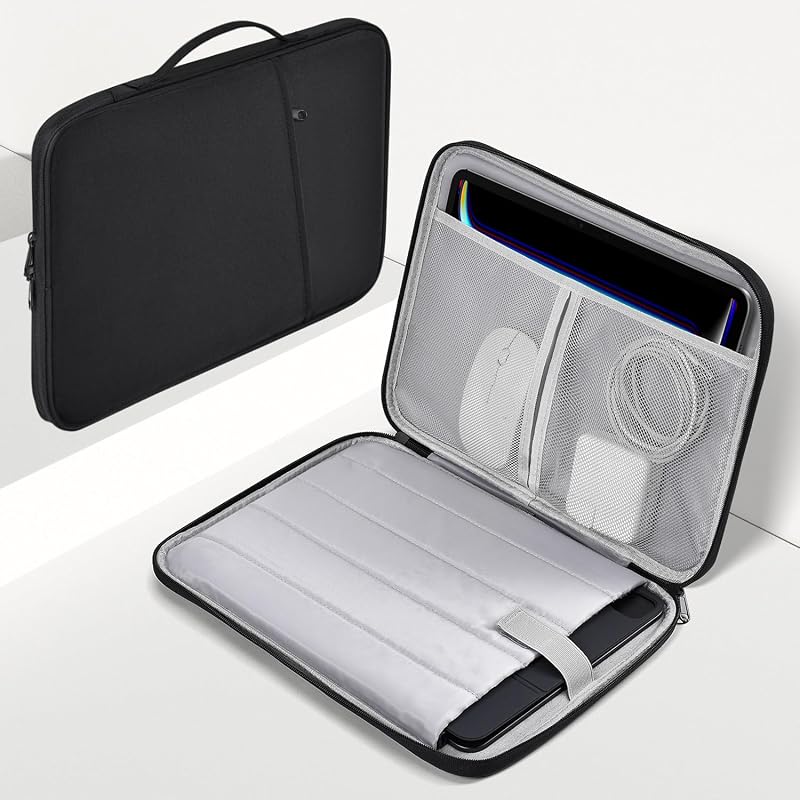 13 inch Microsoft Surface Laptop Sleeve Protective Handle Case Bag w/Pocket | Compatible with 2026 13.8" & 13.5" Surface Laptop 8th 7th 6/5/4, Water-Resistant Shockproof Accessory Computer Bag-Black
