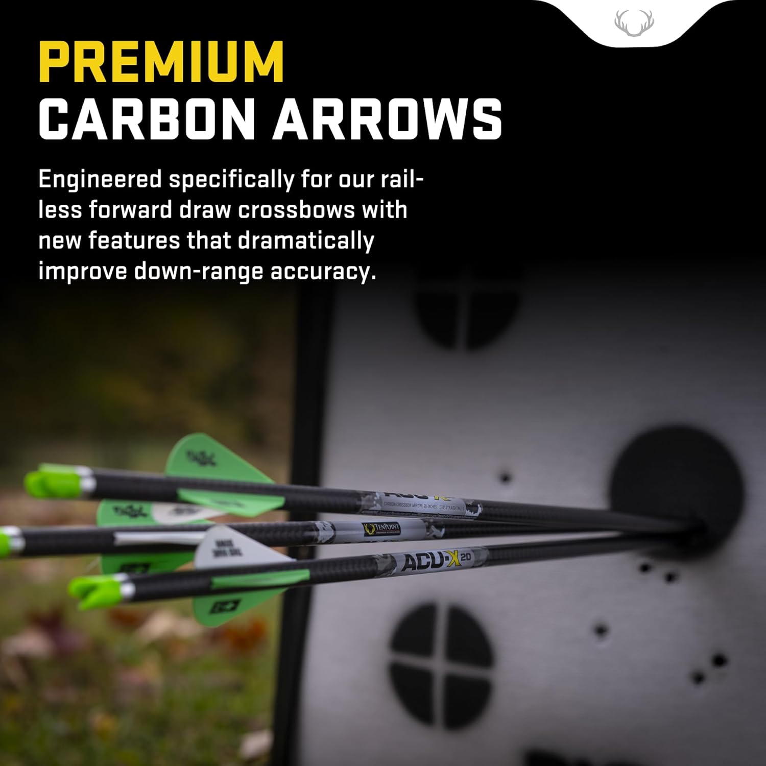 TenPoint ACU-X Arrow with Snap-On Nock - 20-inch, Pack of 6 - Enhanced Long-Range Accuracy for Rail-Less Forward Draw Crossbows