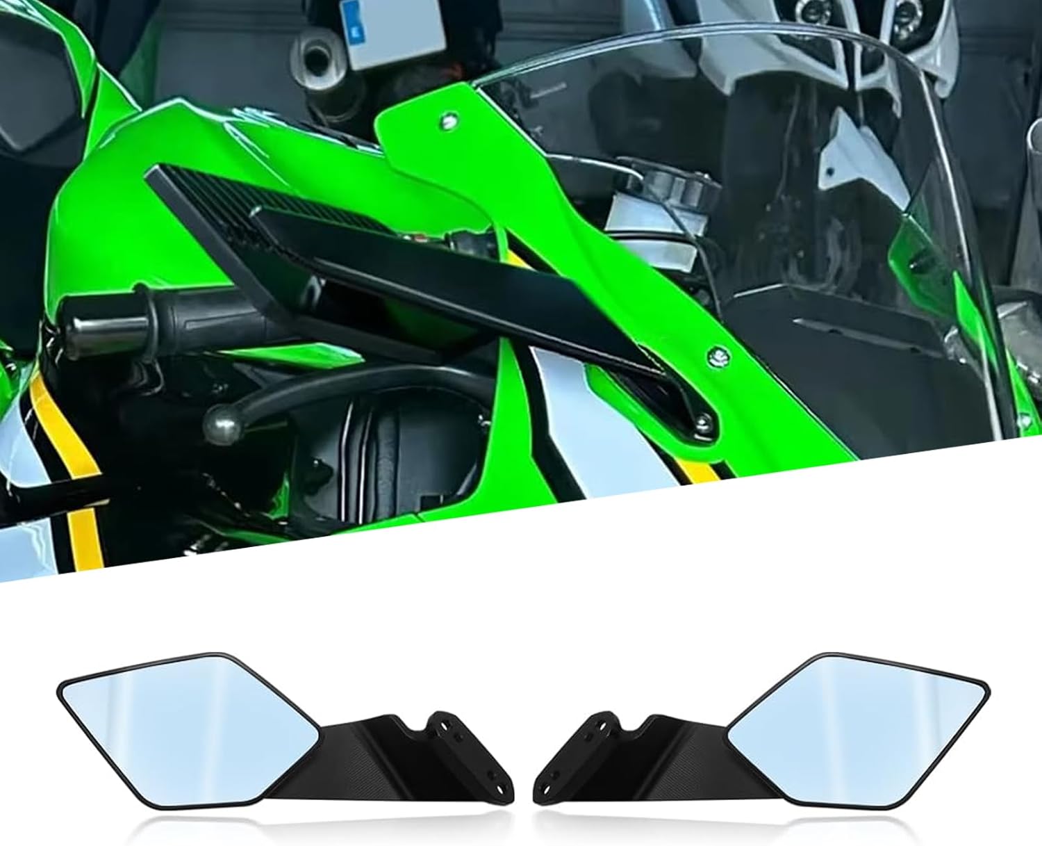 FOR Ninja 636 ZX-6R ninja zx6r 636 2026 2025 2024 2023-2019 New Accessories Motorcycle Rearview Mirror Spindle Side Mirror Blue Mirror Finish