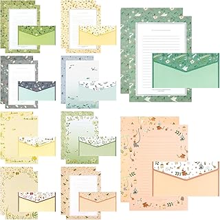 OSYLICT Letter Paper and Envelopes Sets,90PCS Stationery Kit,Cute Lined Stationery Paper for Writing Letters Invitations P...