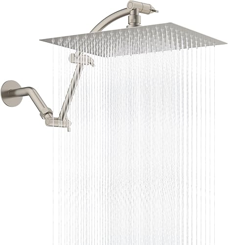 Miniatura 12 de Hibbent Cabezal de Ducha Completamente de Metal con Filtro de Lluvia, Cabezal de Ducha de Lluvia de Alta Presión de 10'', con Brazo de Extensión de