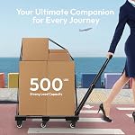 Voipvvii Folding Hand Truck 500lbs, Portable Heavy-Duty Dolly Cart, 6 Wheels, Collapsible, Green, Ideal for Travel and More
