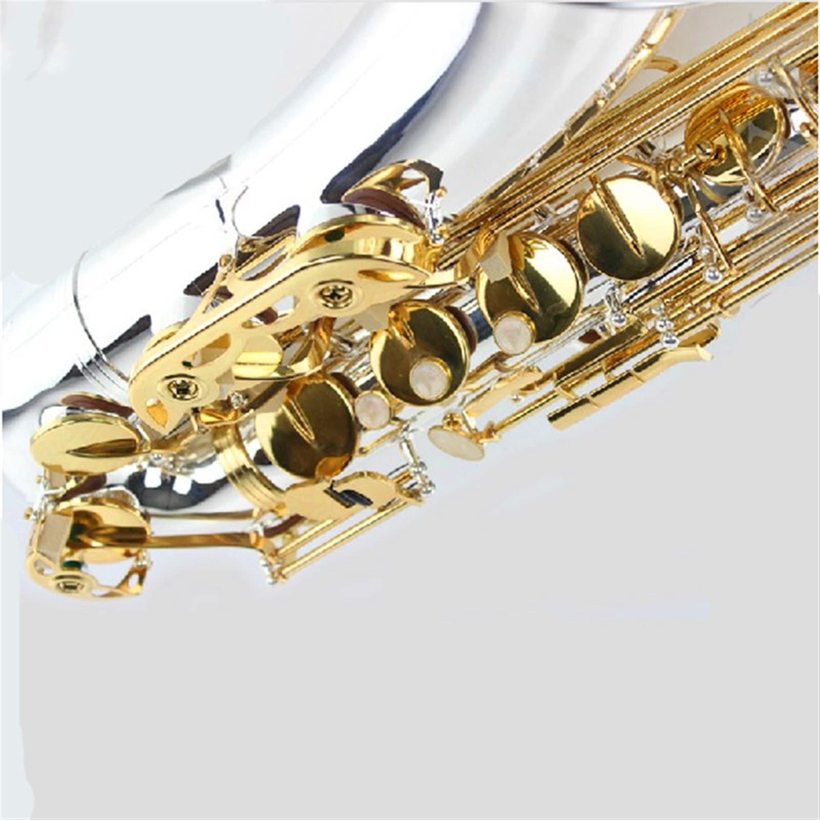 Saxofón Profesional Saxofón Tenor BB Sax Instrumento De Viento Plata Y Oro Superficie Sax Saxofón Tenor Instrumentos Musicales