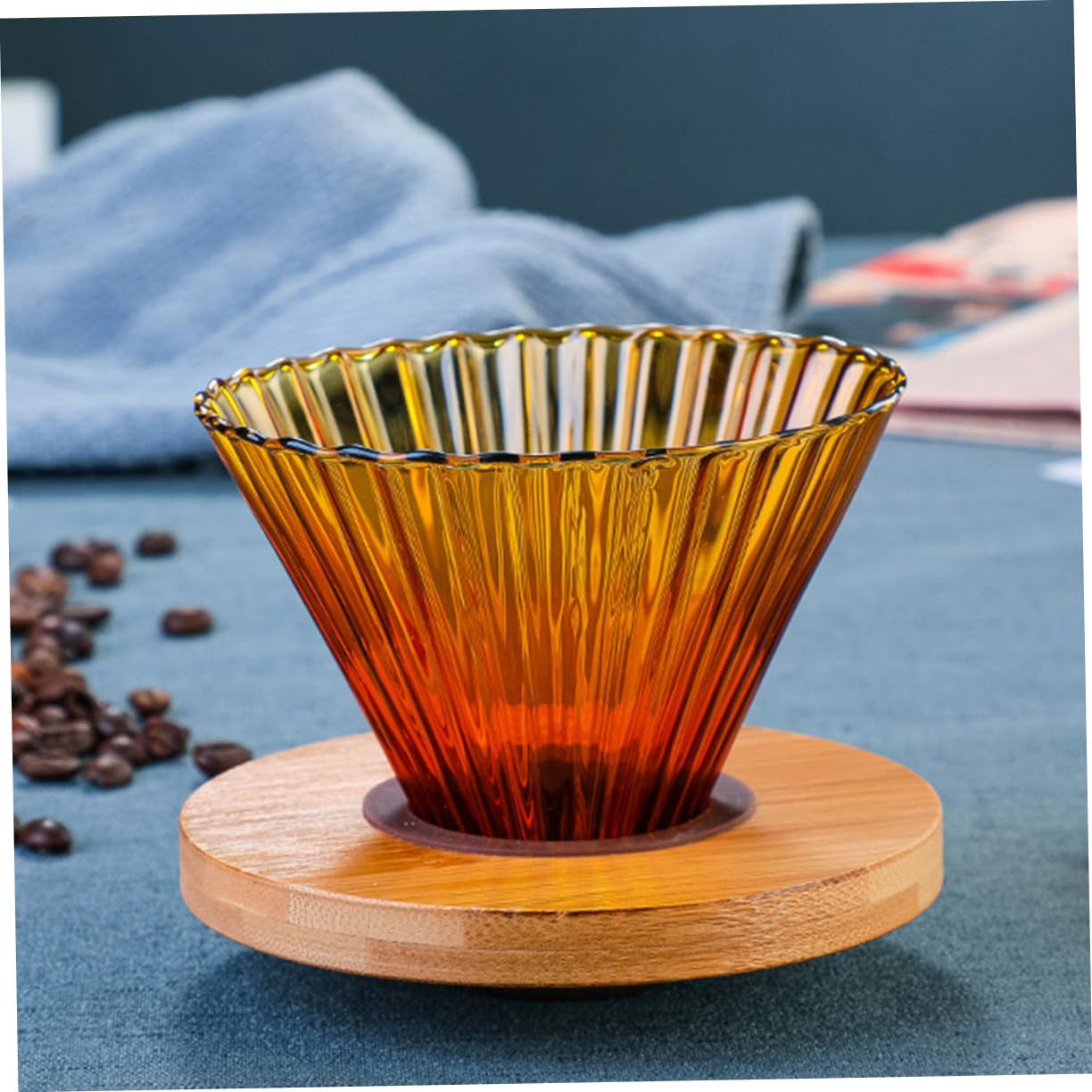 Housoutil 1Set Coffee Funnel Delicate Dripper with Coffee Filter Compact Portable Design for Easy Brewing Durable Borosilicate Base for Home Travel