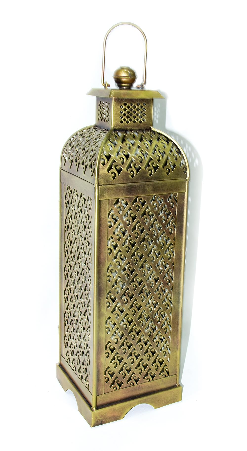 Rosy.MomentDecorative Arabic Design Fanoos, Candle Holder, Metal Brass Color Hand Made Lantern Islamic Party Decoration & Home Decor