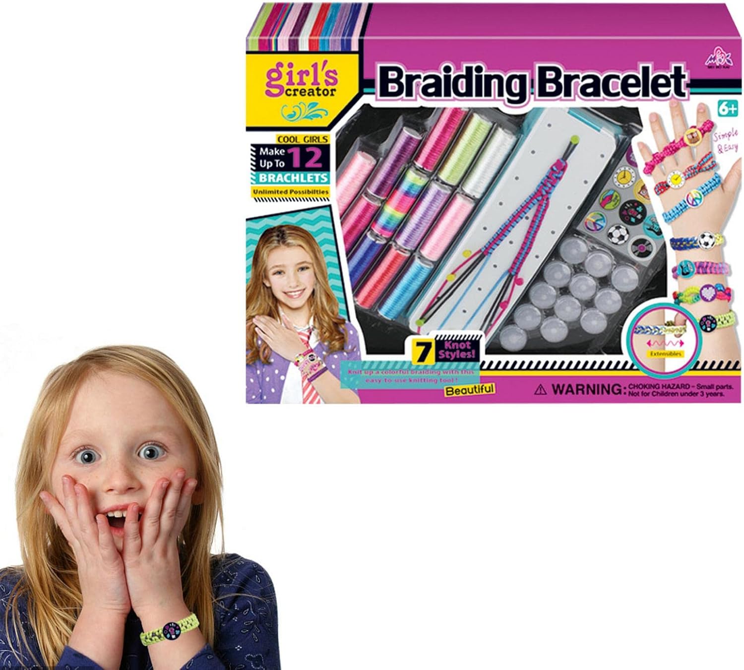 3 Pcs ブレスレットメーカーキット ファンシーブレスレットメーカークラフトおもちゃ 8 12歳の子供向けの芸術品や工芸品 6 12歳の女の子向けのdiyジュエリー作成キット 10代の女の子向けの誕生日プレゼントおもちゃ Yuny セール特価