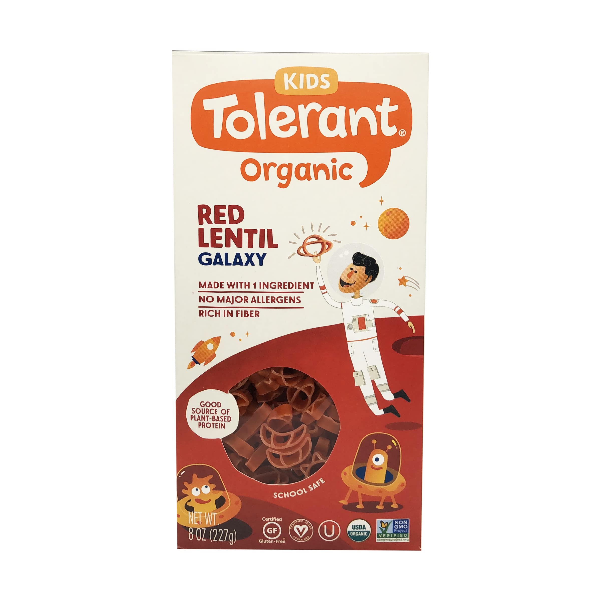 Tolerant Foods Organic Galaxy Red Lentils, 8 OZ Pack of 3