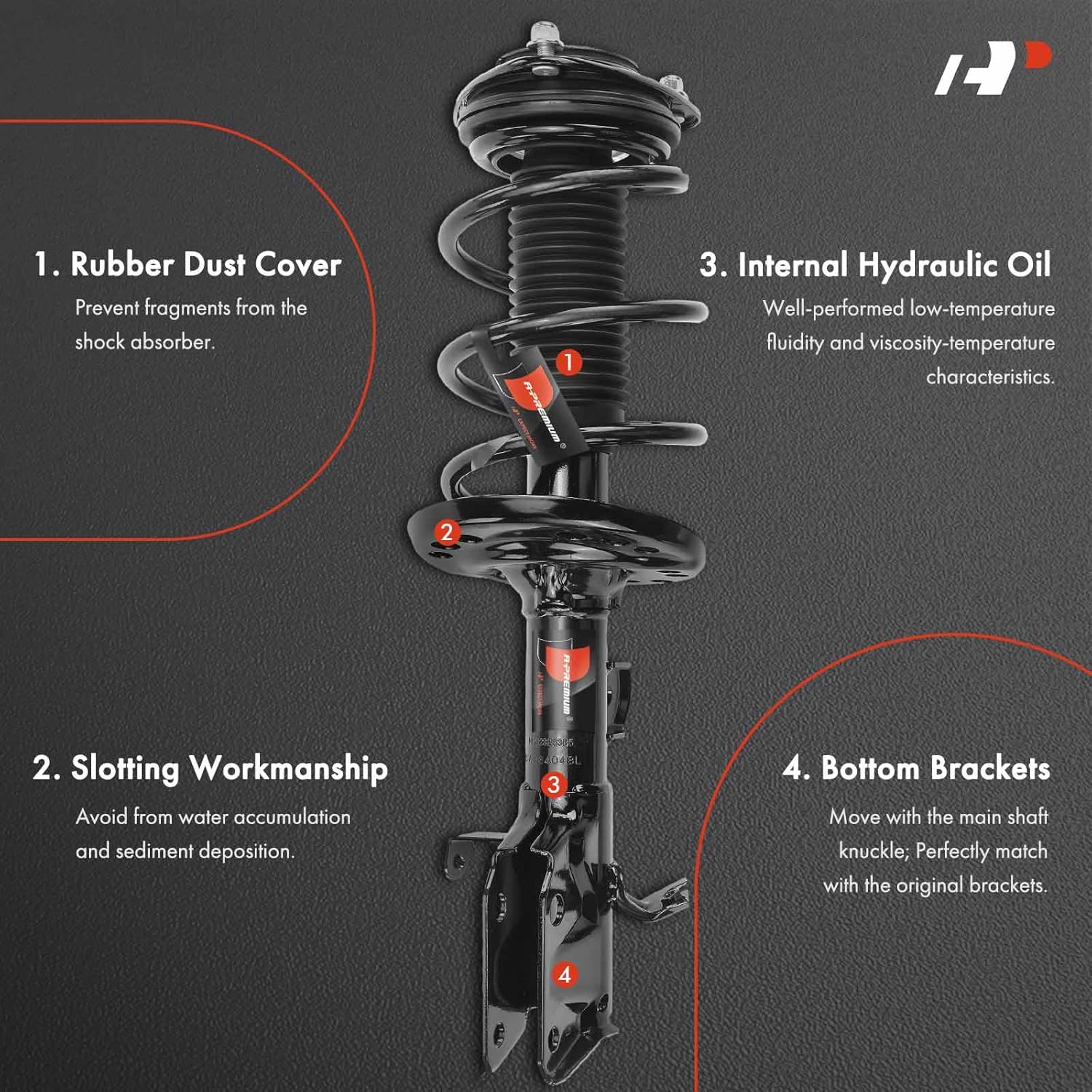 A-Premium Front Pair (2) Complete Strut and Coil Spring Assembly Compatible with Subaru Crosstrek 2018 2019 2020, Driver and Passenger Side