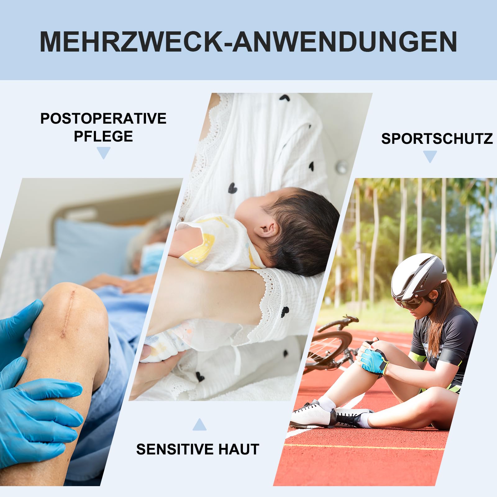 Wasserfest Pflaster 25 x 10 cm Wundpflaster steril transparent - wasserdichtes Pflaster nach OP Duschpflaster - selbstklebender Verband einzeln verpackt 25 Stück+E-Book (über Gesundheit)