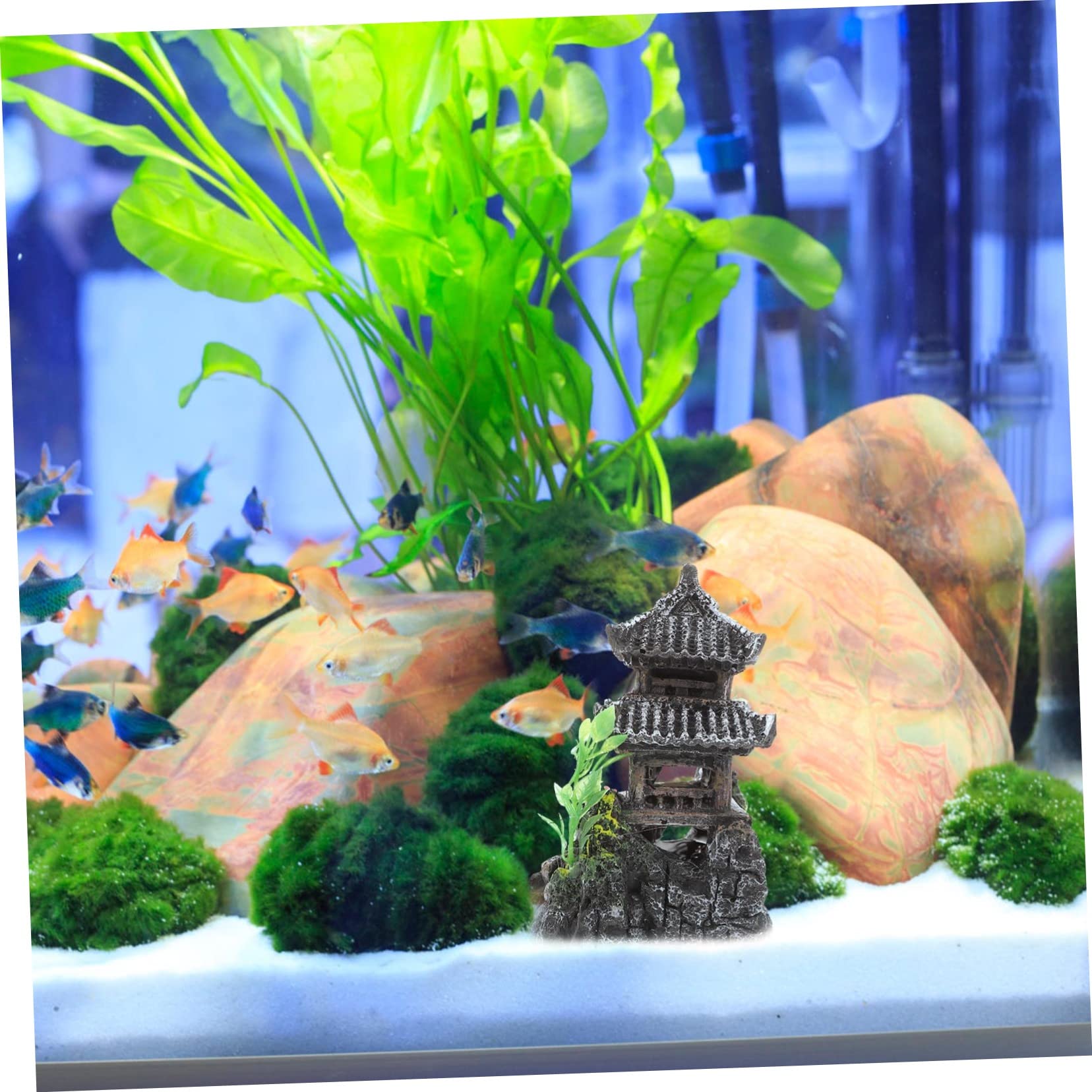 minkissy 1pc Fish Tank Landscaping Room Fish Tank Decoration Fish Tank Rock Hiding Cave Fish Tank Landscape Rock Fish Tank for Betta Fish Aquarium Decoration Boutique Resin Ornamental Fish