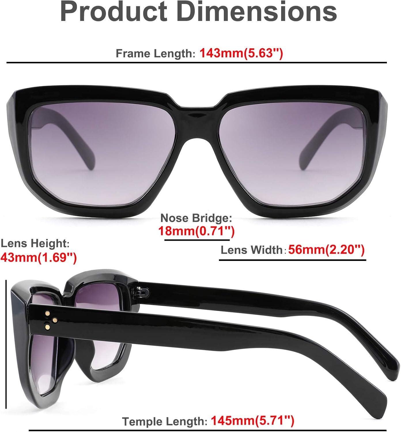 FEISEDY Women Retro Square Sunglasses Trendy Shield Flat Top Shades B2717 - Image 6