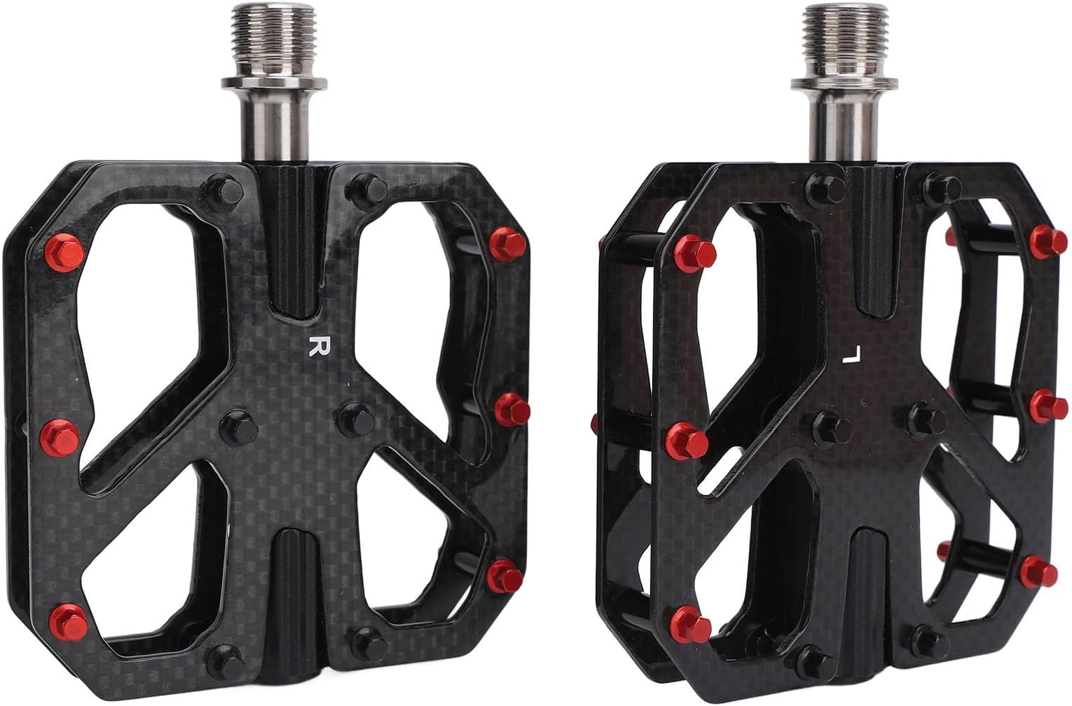 2Pcs Mountain Bike Pedals, Anti Slip Bike Pedal with Composite Material Body Sealed Bearing Flat Pedal for Bicycle
