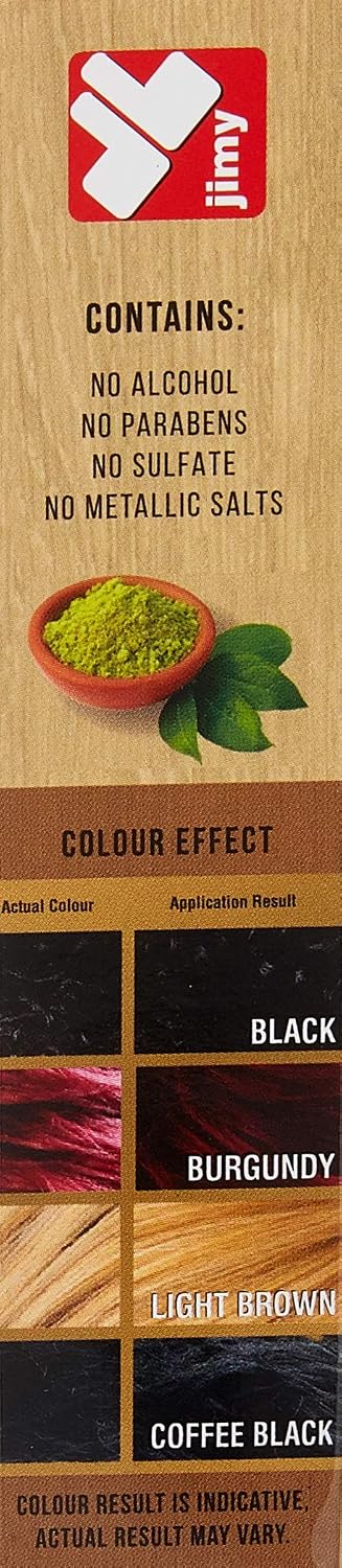 Jimy Henna Hair Color Natural Brown, 1.0 Count