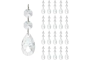 Opulent 38mm Crystal Teardrop Ornaments for Shimmering Décors