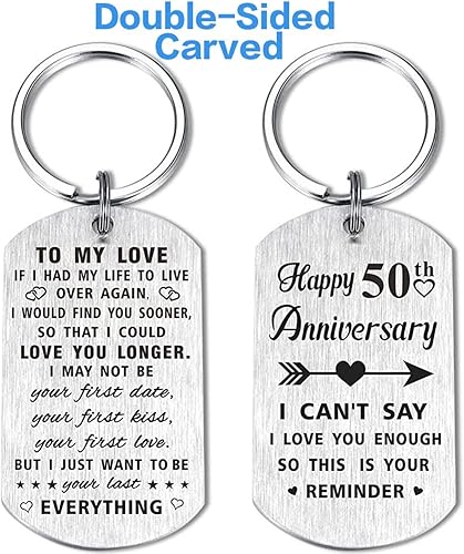 Miniatura 2 de Llavero de aniversario, regalo para él, ella, hombres, mujeres, marido, esposa, novia, novio, parejas, boda, aniversario, joyería