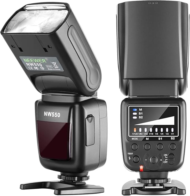 Neewer NW550 Camera Flash Speedlite, Compatible with Canon Nikon Panasonic Olympus Pentax, Sony with Mi Hot Shoe and Other DSLRs and Mirrorless Cameras with Standard Hot Shoe