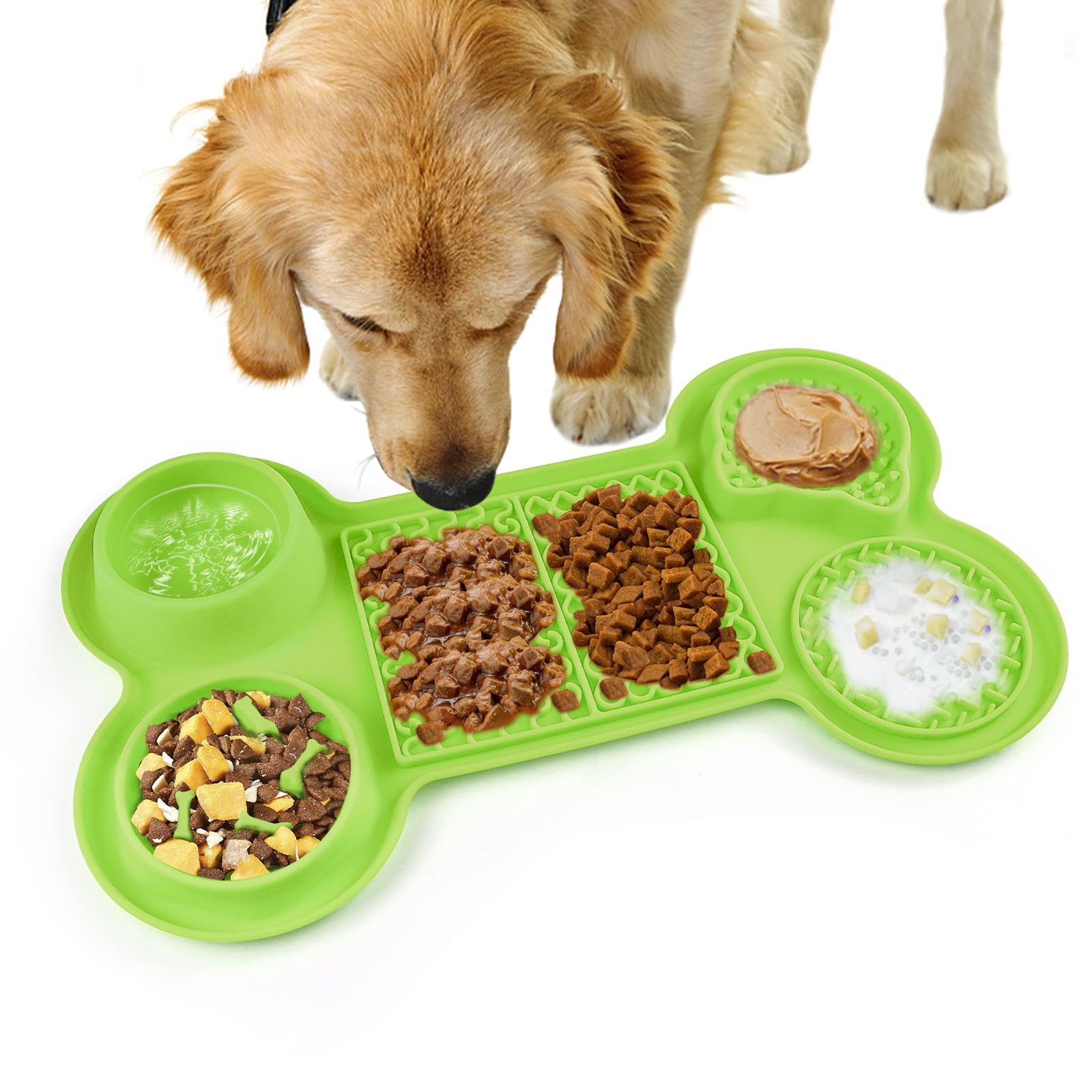 2-Piece Silicone Dog Lick Mat & Nylon Chew Toy Kit - Slow Feeder For Anxiety Relief & Teeth Cleaning