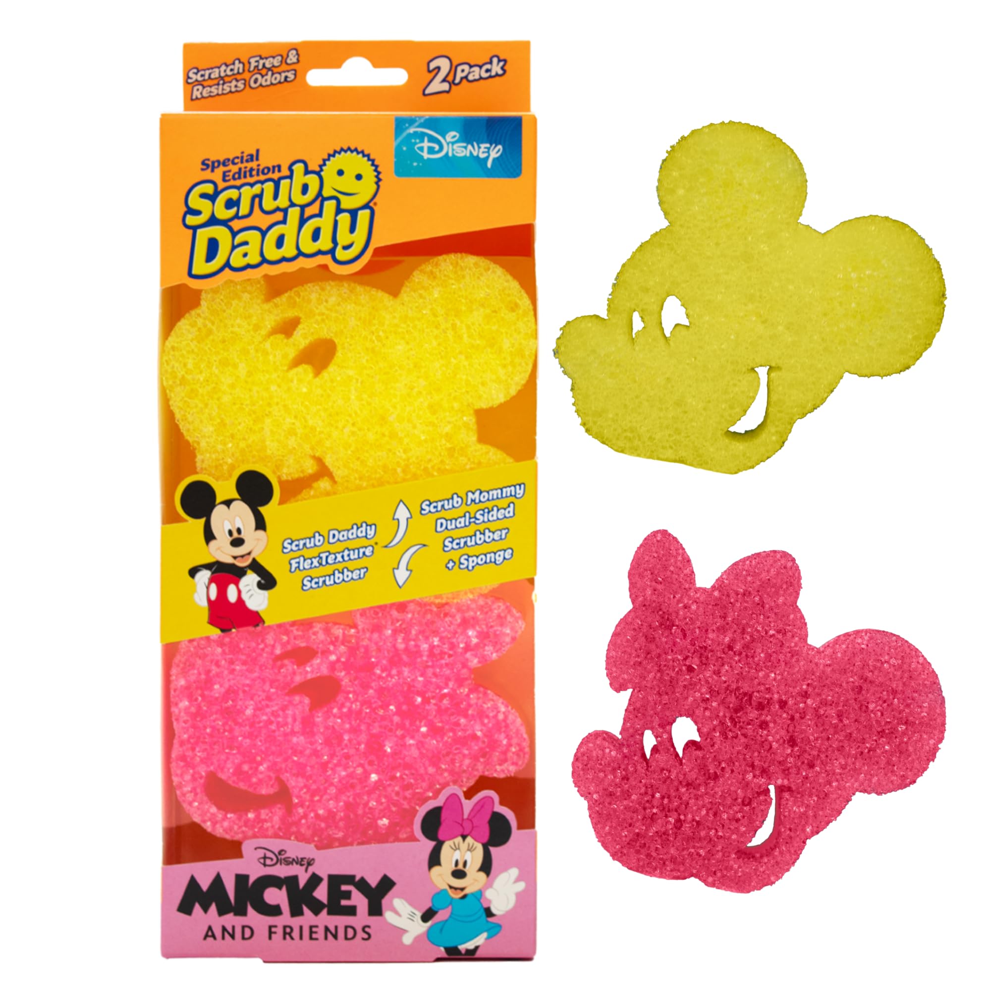 Éponges Vaisselle Scrub Daddy Mickey & Minnie - Lot de 2