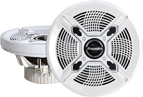 Bazooka MAC8100W Coaxial marino de 8 pulgadas, juego de 2 (blanco)