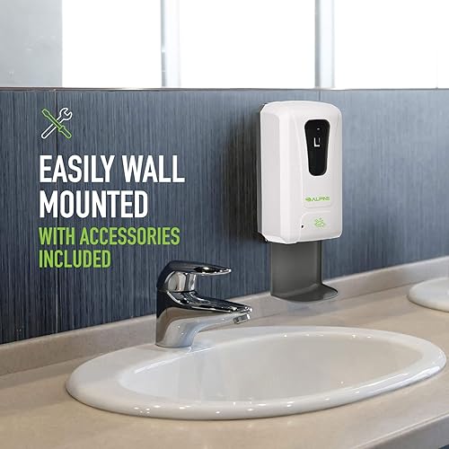 Miniatura 7 de Alpine Dispensador automático de desinfectante de manos, dispensador de jabón sin contacto con bandeja de goteo para restaurante, hospital, escuela,