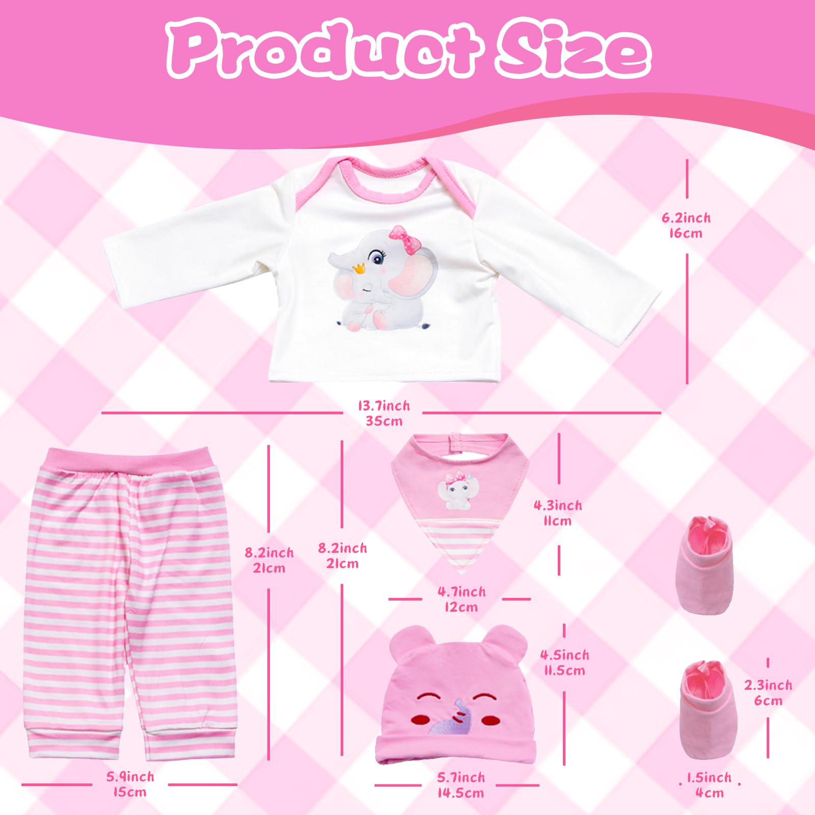 Set De 3 Tenues Pour Poupée 35-45 Cm – Robe, Combinaisons, Headband – Coton – 5 Pièces