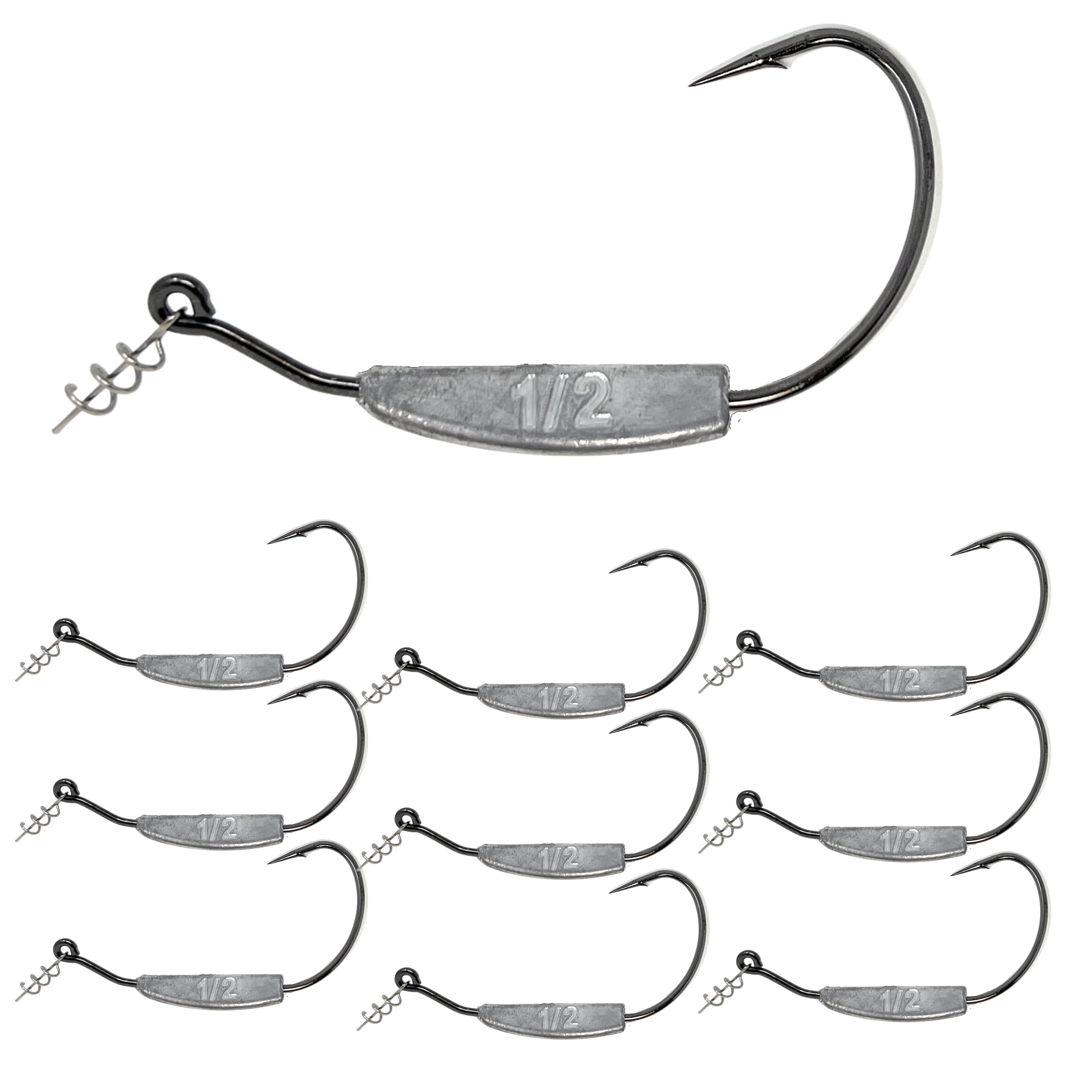 Amazon.com : Reaction Tackle Weighted Swimbait Hooks - 1/2oz 9/0 : Sports &  Outdoors