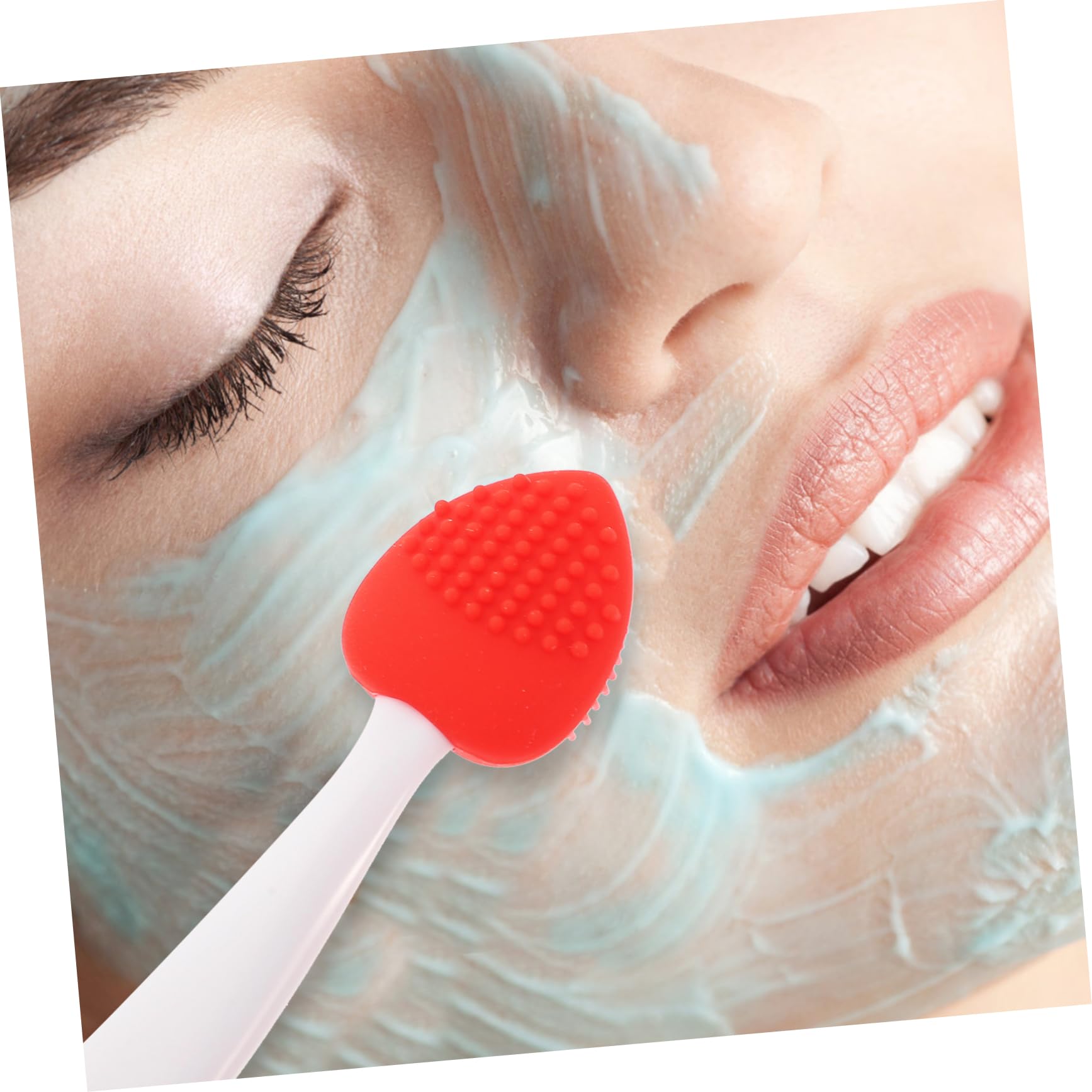 Beavorty Gentle Double-sided Lip Scrub Brush Silicone Nose Scrubber 6pcs Set for Deep Pore Clean