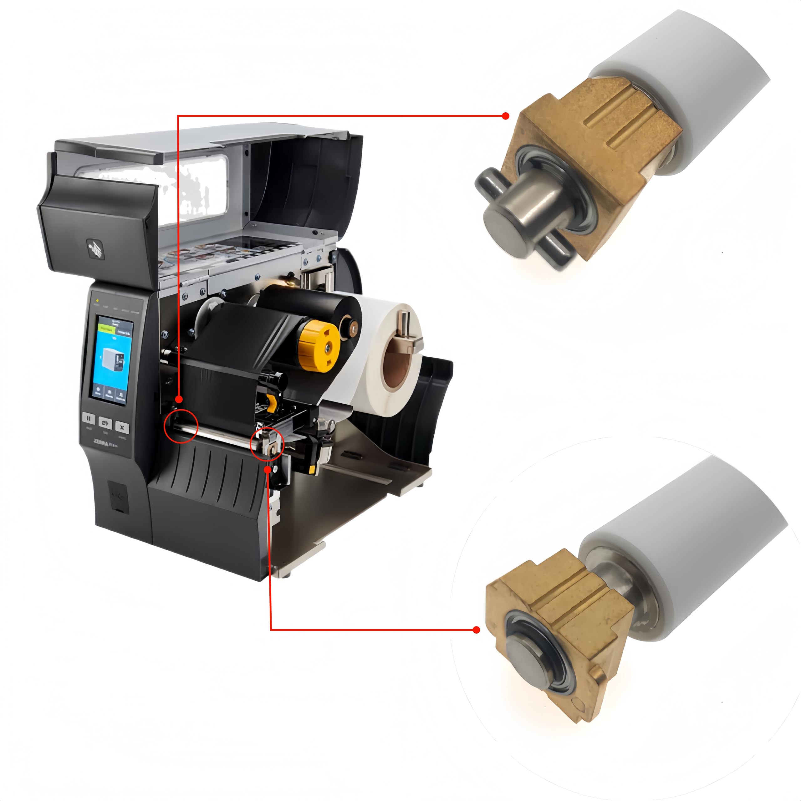 5 x P1058930-080 Liner Platen Roller Assembly 79815M Wartungsset kompatibel mit Zebra ZT411 ZM400 ZT410 Drucker 203dpi 300dpi 600dpi (5 Stück)
