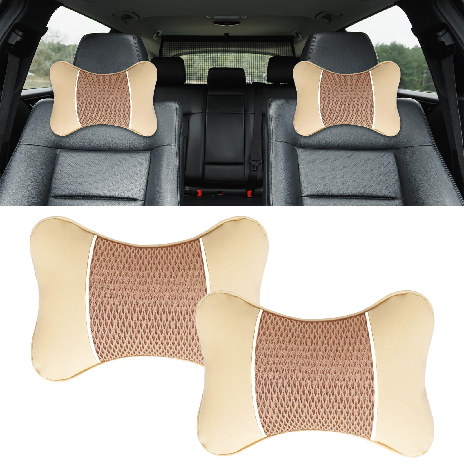 Tryagat 2 Pcs Car Seat Headrest Pillow Neck Support Cushion for Suzuki Swift SX4 S-Cross Ignis Vitara Solio Bandit Swace