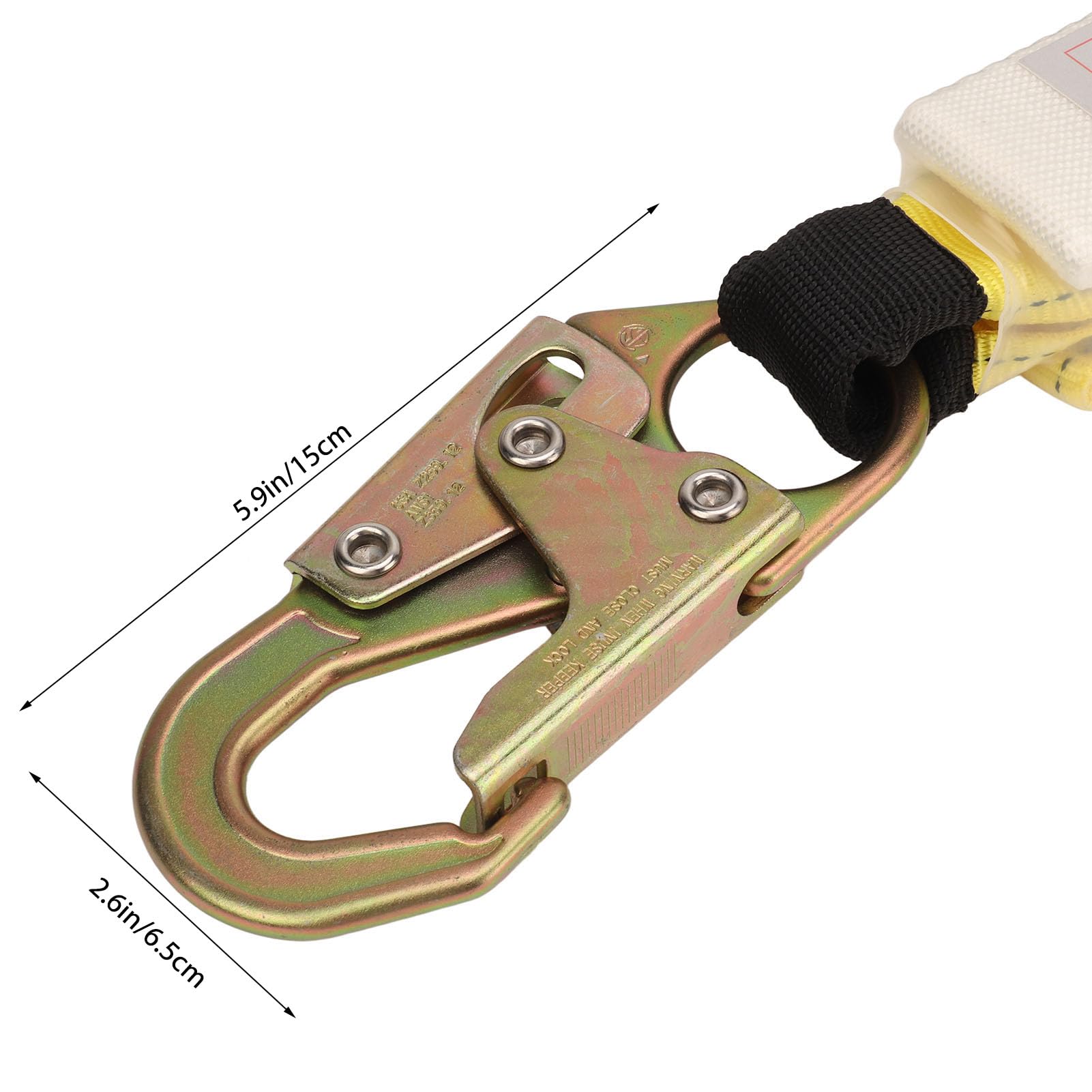 lyrlody Corda Verticale per Carichi Pesanti con Ganci in Acciaio Legato, Dispositivo di Assorbimento 'energia Regolabile, Cordino Anticaduta per Arrampicarsi sugli Alberi, (100 Piedi)