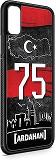 aina Kompatibel mit iPhone X Silikon Hülle Handyhülle Flexibles Slim Case Cover Türkei 75 Ardahan Motiv Bild Schwarz
