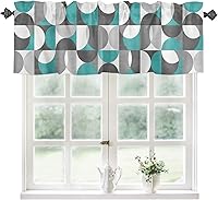 Vista 70 de Cenefa de cocina para ventanas, Día de la Independencia, pentagrama, textura de arpillera a cuadros, semitransparente, con bolsillo para barra