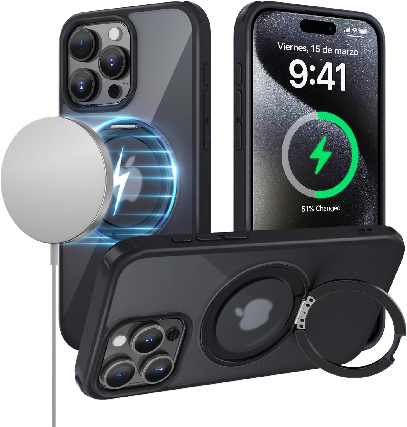 Iokmax Funda Magnética Para IPhone 15 Pro Max [compatible Con