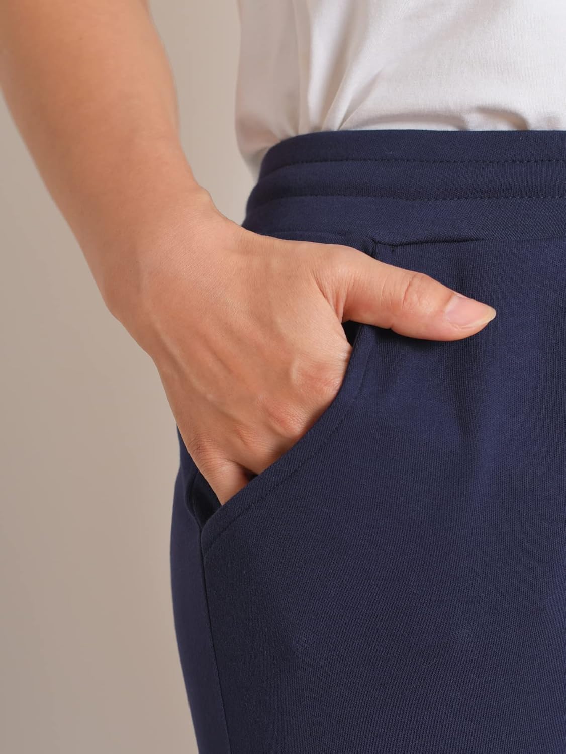 Weintee Women's Plus Size Cotton Knit Pants with Pockets - Image 4