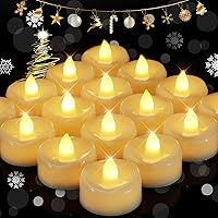 Vista 16 de Velas sin llama, paquete de 12 velas de té con cambio de color operadas con batería, velas sin llama de larga duración de más de 200 horas