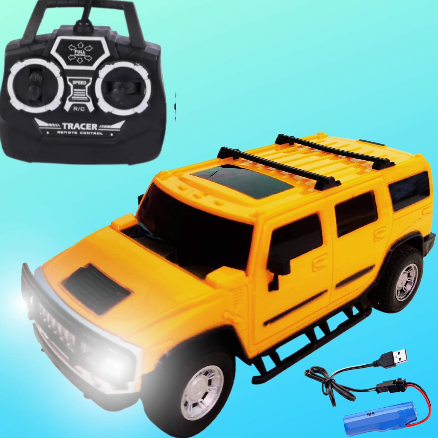 Off Road Mud Racer Remote Control Mud Racing 4X4 Car Toy for Boys Age 4+ Years I Multi Colour (Yellow)